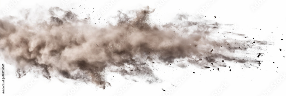 a cloud of dust on a white background