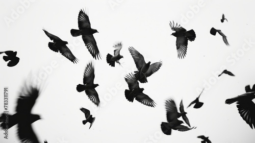 Isolated objects flying in unison AI generated illustration © ArtStage
