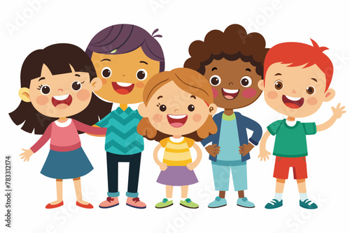 Children on white background