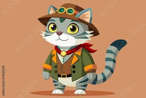 Paleontologist Cat Vector 