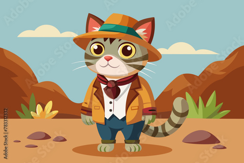 Paleontologist Cat Vector 
