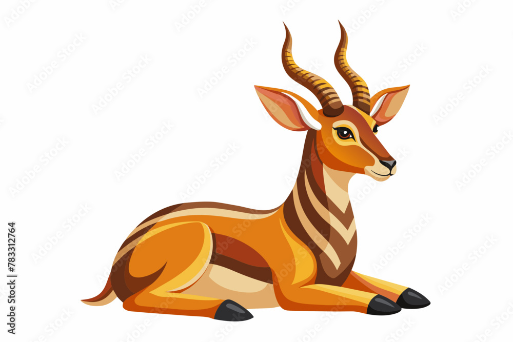 Antelope sit Icon Vector on white background Antelope sit Icon Vector on white background