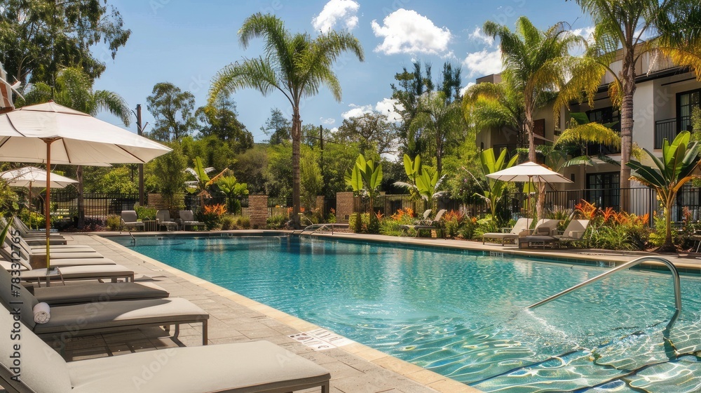 poolside paradise in the heart of our lush garden oasis. Splash, play, and make memories under the sun.