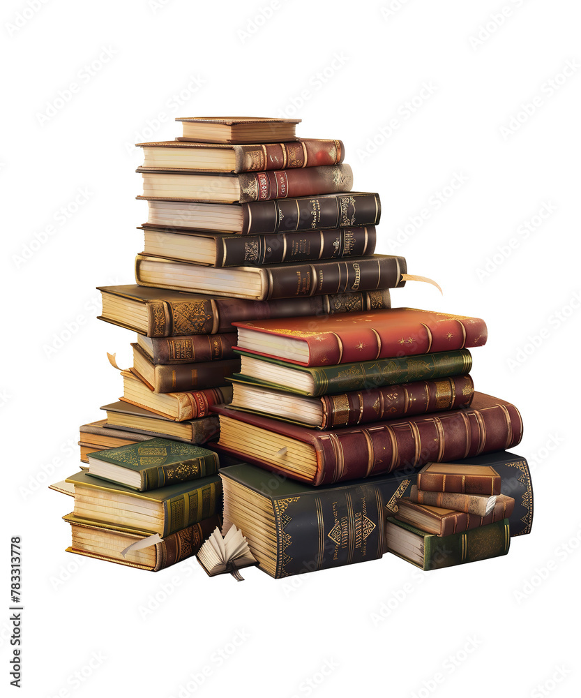 3d illustration stack of book isolated background 3d illustration stack of book isolated background