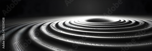 Abstract background with concentric circles in b, Abstract 3D waves of black and white neon creatingUHD wallpaper 