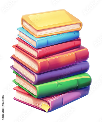 Wallpaper Mural 3d illustration stack of book isolated background Torontodigital.ca