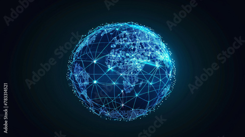 Abstract image of a globe with digital network connections illustrating global technology concept