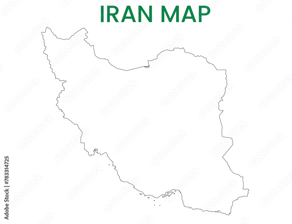 High detailed map of Iran. Outline map of Iran. Asia Stock Vector ...