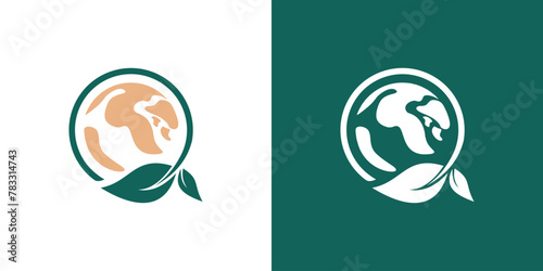 earth logo, greening logo design, logo template