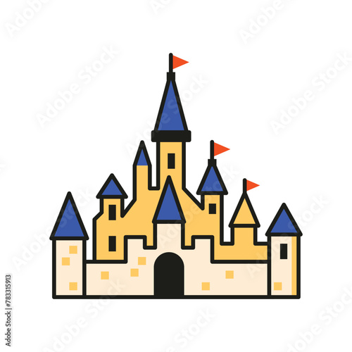 Fairytale Castle Icon in Flat Design (ID: 783315913)