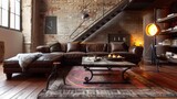 Urban Industrial Living Room Design with Raw Textures