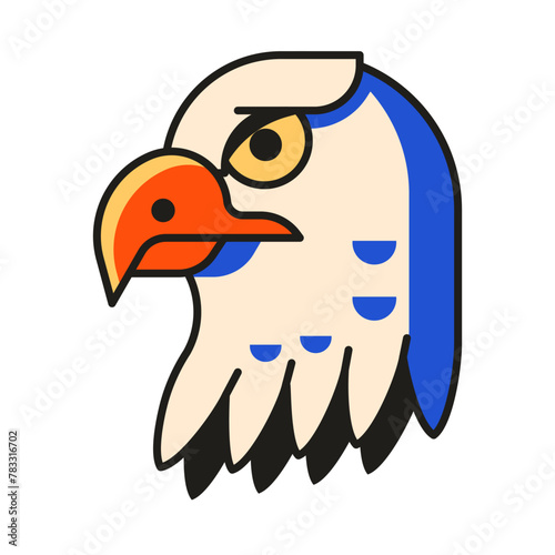 American Eagle Head Icon in Flat Design (ID: 783316702)