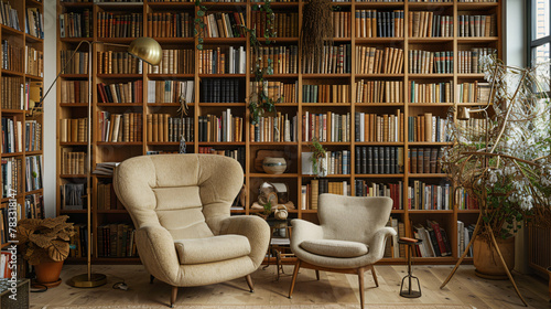Quiet Minimalism. Setting Up a Modern Scandinavian Reading Room © Design Wave Ai