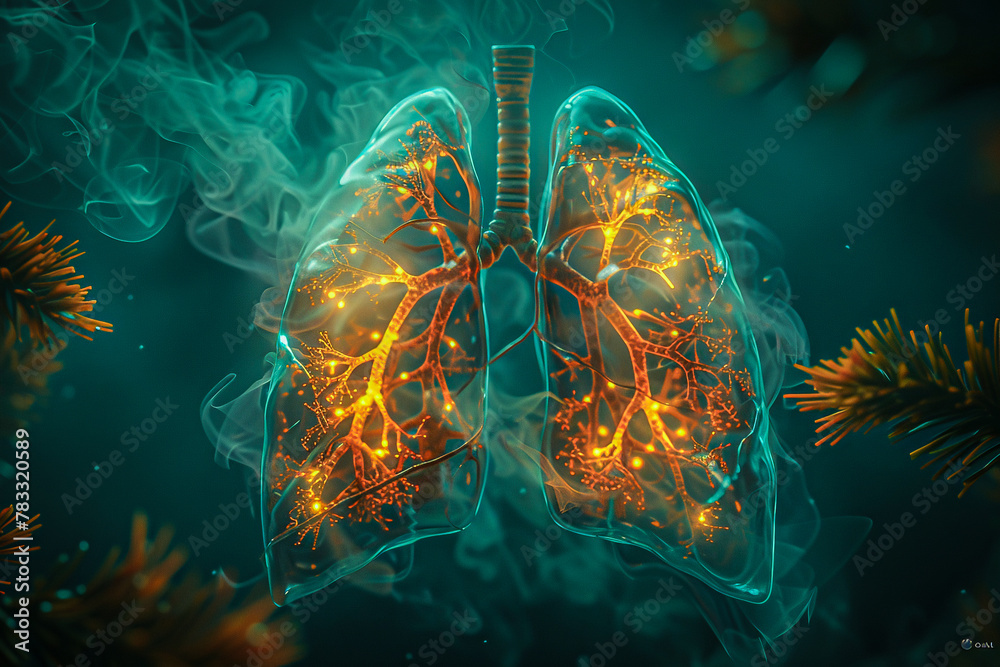 Pulmonary embolism Dive into the depths of truth with a captivating 3D depiction , 2d vecter