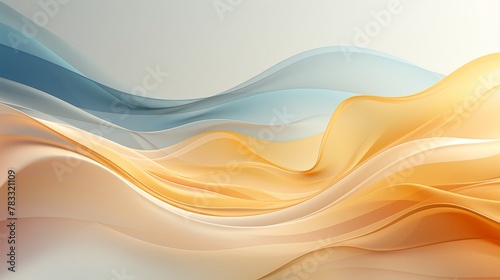 Soft golden waves interlace with cool blues, a visual symphony of calm and flowing elegance photo