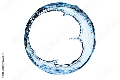 Circle of water in white background