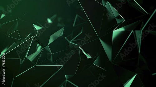 3D rendering abstract polygonal space low poly with connecting surface. Futuristic HUD background