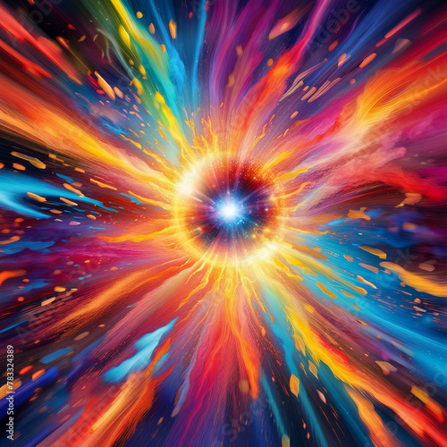 colorful energy particle explosion illustration background