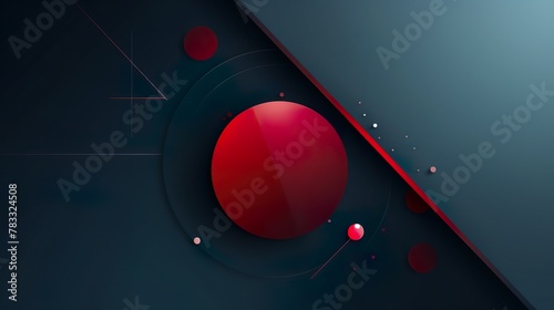 The artwork showcases a deep red sphere with glowing edges on a dark abstract background detailed with smaller spheres © Nicholas