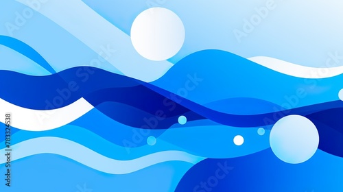 An artistic representation of blue waves and bubbles creating a tranquil and flowing abstract image Perfect for concepts of serenity and fluidity