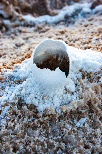 Salt volcano, crystallized table salt in Death Valley National Park, California