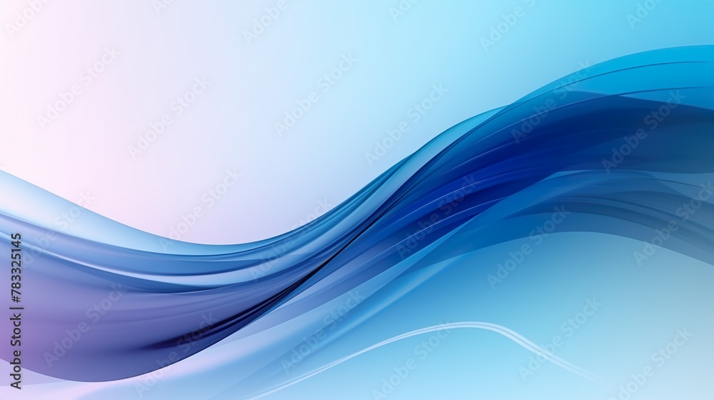Fototapeta premium A vibrant image of flowing blue waves with gradient shades, evoking fluid motion and tranquility