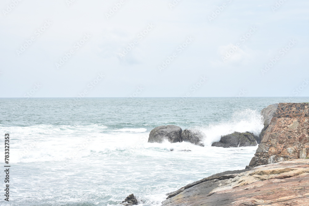 Galle Fort Wall and Beach, Galle, Sri Lanka.