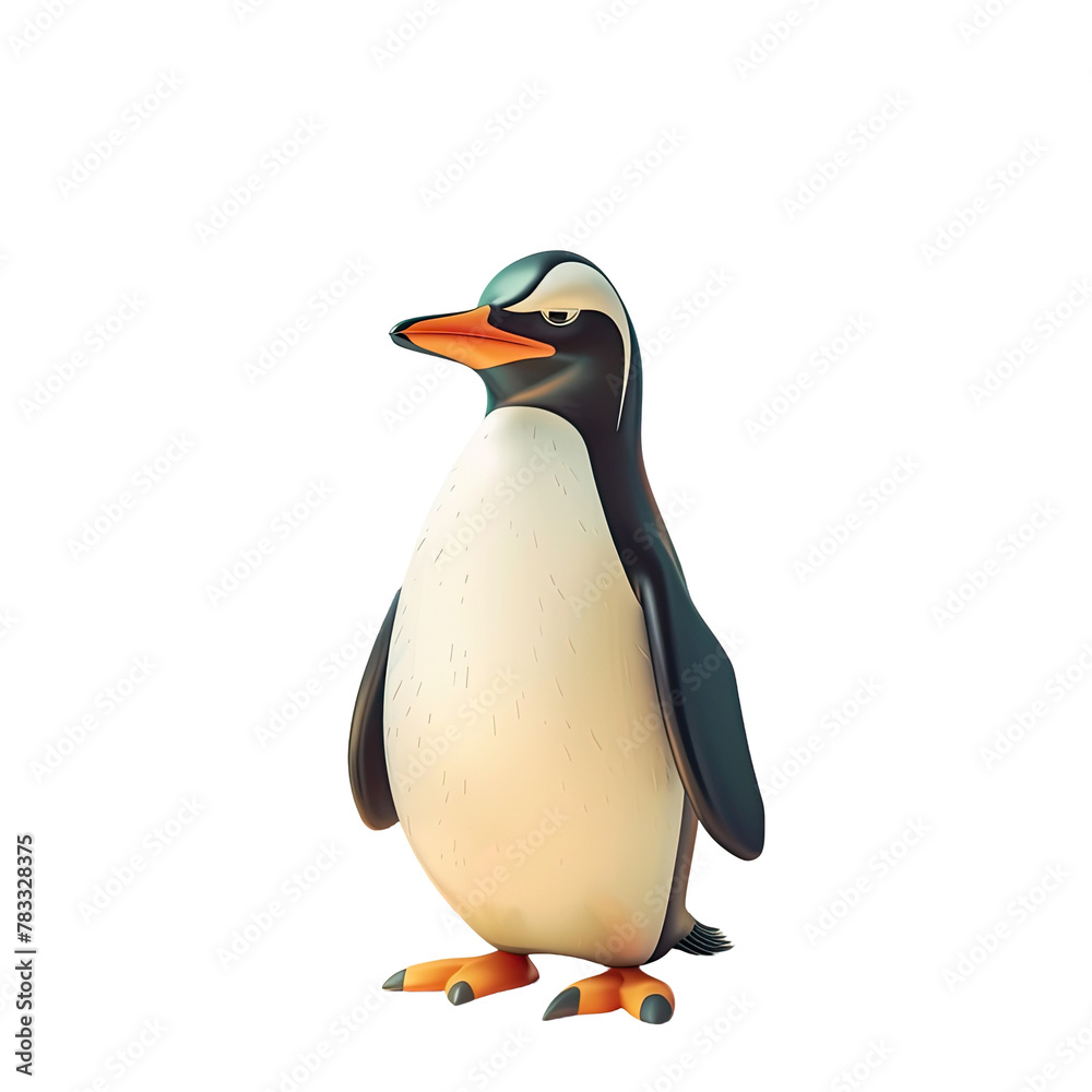Fototapeta premium A penguin wearing sunglasses on its head against a transparent background