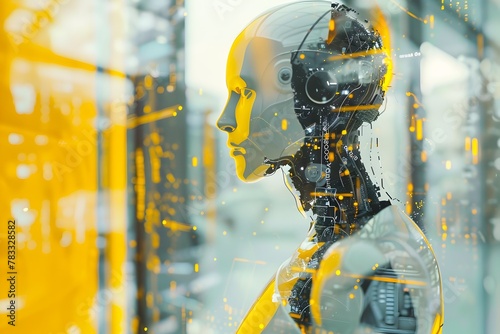 Gray and Lite Yellow Humanized Artificial Intelligence: A Conceptual Design Illustrating Intelligent Digital Progress