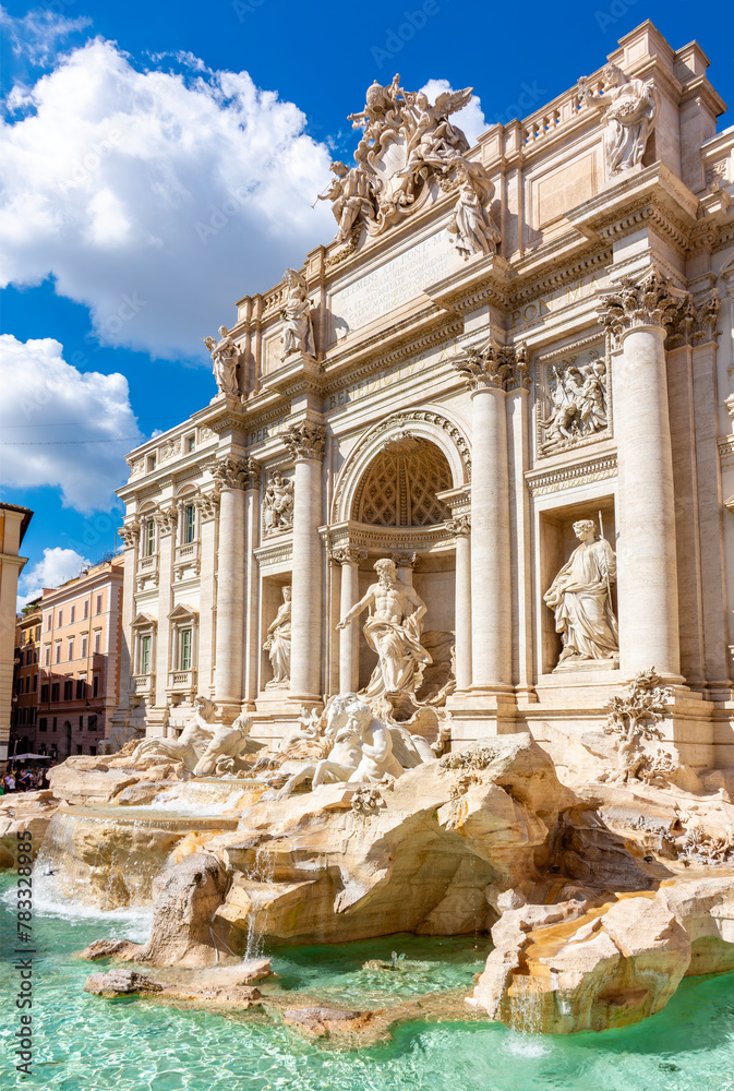 Famous Trevi fountain in Rome, Italy