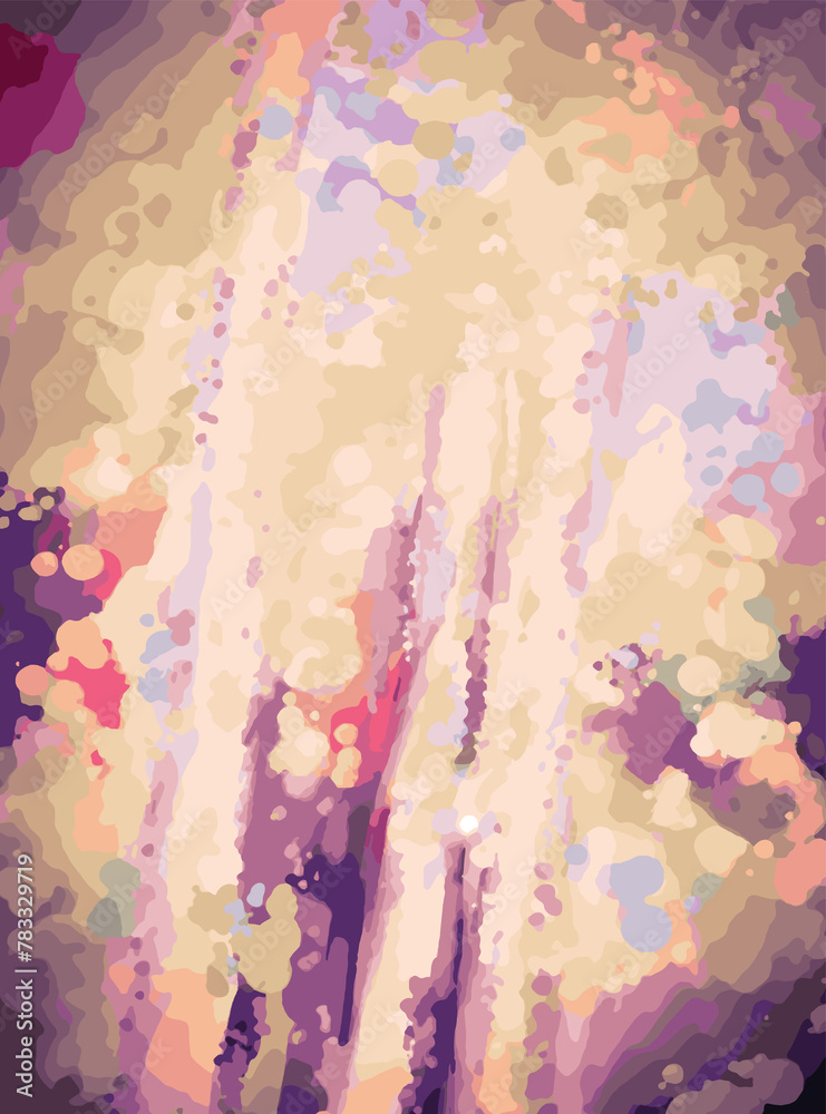 Whimsical Colorful Effervescent Tall Deciduous Trees in A Forest Illustration, Art, Artwork, Digital Painting - Vector PNG Illustration - Design, 