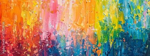 Vibrant Drip Painting with Colorful Abstract Expression 