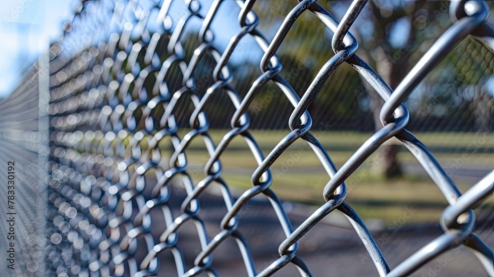 Fototapeta premium realistic chain-link fence.