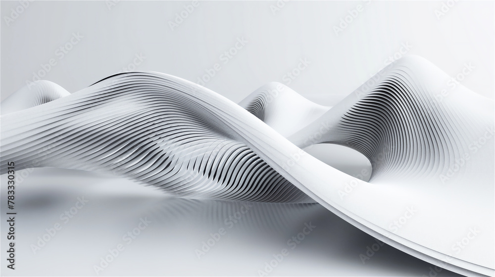 Abstract background with black and white wave of some liquid or fabric.