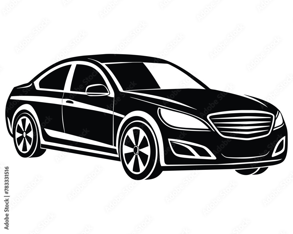 Modern car silhouette vector illustration