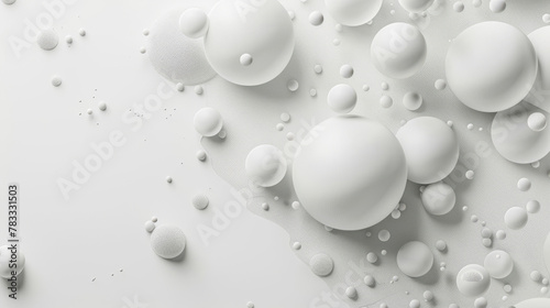 Abstract white 3d spheres on neutral background