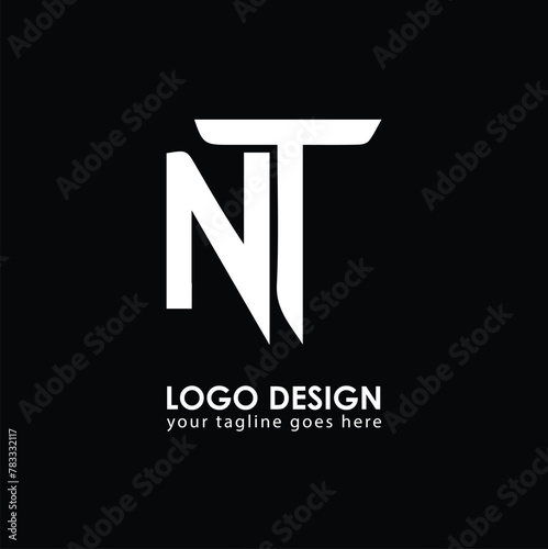 NT NT Logo Design, Creative Minimal Letter NT NT Monogram