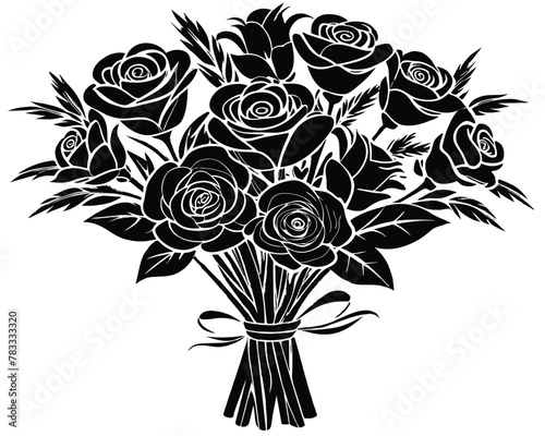 Fototapeta Naklejka Na Ścianę i Meble -  Bouquet of roses vector illustration