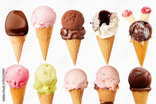 Colorful ive cream scoops photo