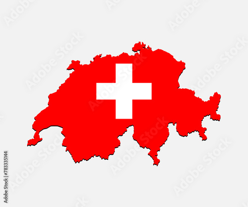 Vector map Switzerland made flag, Europe country