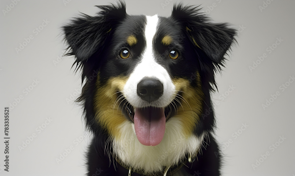 Happy Australian Shepherd with Its Tongue Out