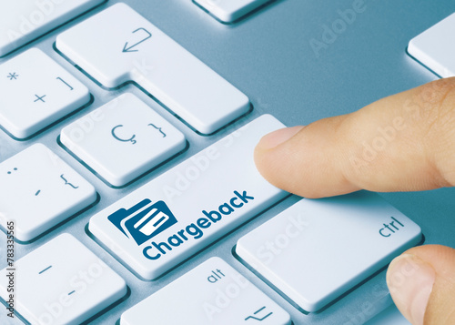 Chargeback - Inscription on Blue Keyboard Key. photo