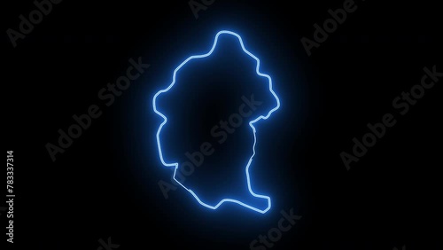 map of Kegalle in Sri Lanka with glowing neon effect photo