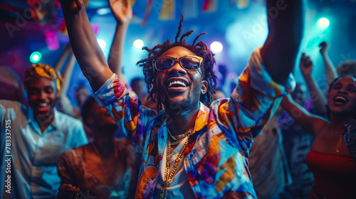 Group of people dancing at a music venue