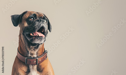 Happy Boxer with Its Tongue Out