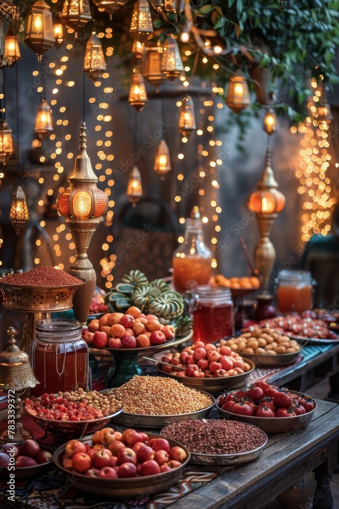 Variety of Foods Displayed on a Table