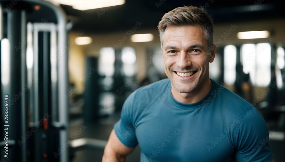 Smiling Man in Fitness Center Smiling Man in Fitness Center