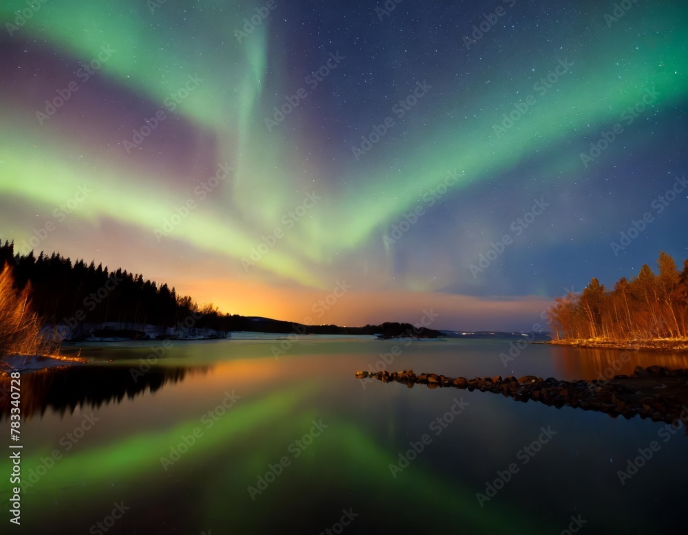 Generated image of northern lights Generated image of northern lights