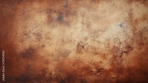 Coffee color. Abstract brown and orange textured background possibly representing a rusty or corroded metal surface.  © Vivid Canvas