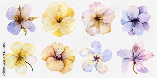 set of watercolor flowers